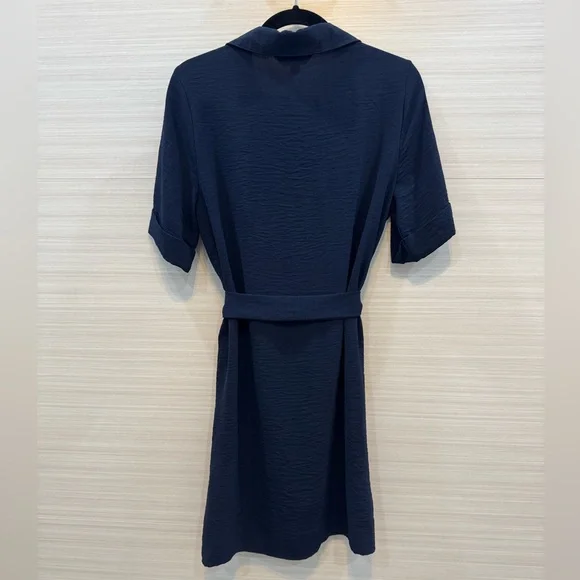 Magnolia Navy Blue size M Buttoned Shirt Dress with Notched Collar - Picture 2 of 7